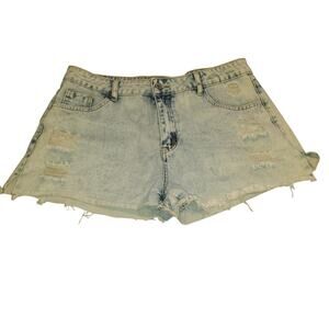 Gold Trans Size (34x2) Short Denim Distressed Shorts Light Wash Rips